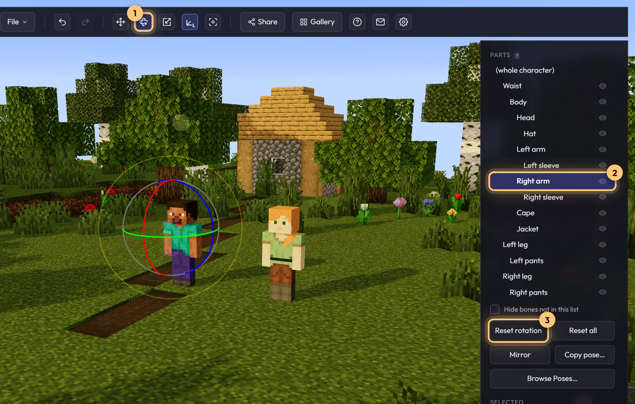 Poslng Posing characters — MinecraftRender Docs